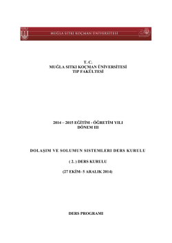 tc muğla sıtkı ko&ccedil;man &uuml;niversitesi tıp fak&uuml;ltesi 2014 &ndash; 2015 eğitim