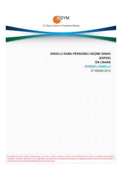 ENGELLİ KAMU PERSONELİ SE&Ccedil;ME SINAVI (EKPSS) &Ouml;N LİSANS