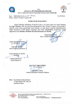 TC ANTALYA B&Uuml;Y&Uuml;KŞEHİR BELEDİYESİ İmar ve Şehircilik Dairesi