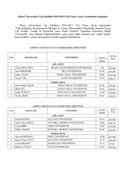 Düzce Üniversitesi Tıp Fakültesi 2014