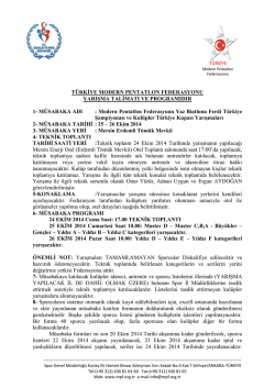 M&uuml;sabaka Reglamanı - T&Uuml;RKİYE Modern Pentatlon Federasyonu