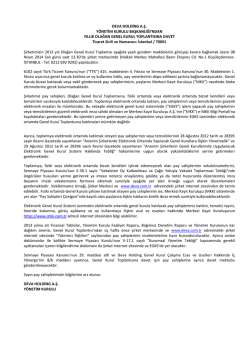 2013 DEVA Genel Kurul &Ccedil;ağrı (PDF
