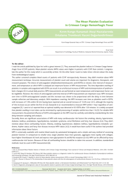 The Mean Platelet Evaluation in Crimean Congo Hemorrhagic Fever