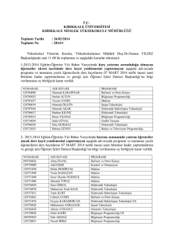 26.02.2014 Tarihli Y&ouml;netim Kurulu Kararı