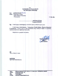 İl&ccedil;e Milli Eğitim M&uuml;d&uuml;rl&uuml;ğ&uuml; Yazısı