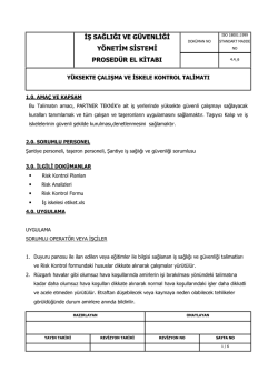 iş sağlığı ve g&uuml;venliği y&ouml;netim sistemi prosed&uuml;r el kitabı