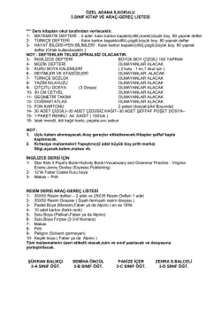 3.Sınıflar i&ccedil;in