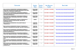&Uuml;niversite Kadro T&uuml;r&uuml; Kadro Sayısı Son Başvuru Tarihi İlan Linki