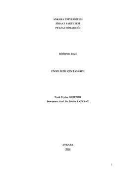 ANKARA ÜNİVERSİTESİ ZİRAAT FAKÜLTESİ PEYZAJ
