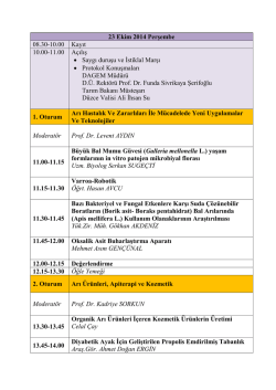 Program - D&uuml;zce &Uuml;niversitesi Arıcılık ve Arı &Uuml;r&uuml;nleri AR