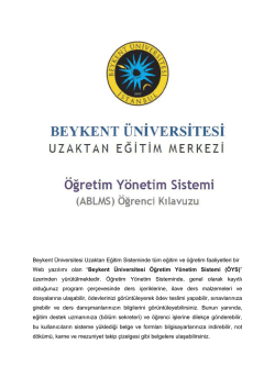 Beykent &Uuml;niversitesi Uzaktan Eğitim Sisteminde t&uuml;m eğitim ve