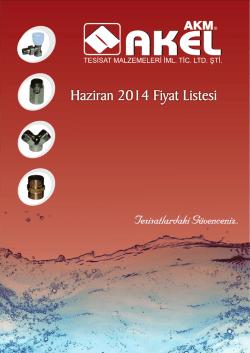 Haziran 2014 Fiyat Listesi