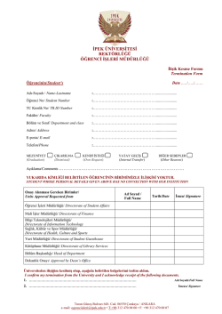 İlişik Kesme Formu - ipek &uuml;niversitesi &ouml;ğrenci işleri