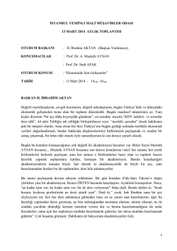 İstanbul Yeminli Mali M&uuml;şavirler Odası 13 Mart