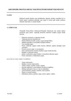 ORTOPEDİ TEKNİSYENİ