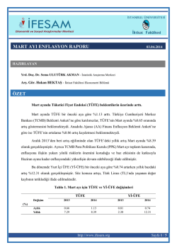 2014 Mart Ayı Enflasyon Raporu