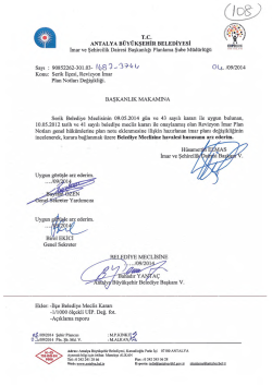 G&uuml;ndemin 108.Maddesi - Antalya Belediyesi