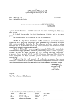 Mahalli idareler Se&ccedil;imi - reyhanlı il&ccedil;e mill&icirc; eğitim m&uuml;d&uuml;rl&uuml;ğ&uuml;