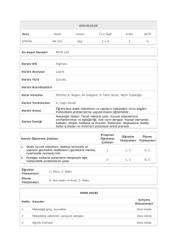 DERS BİLGİLERİ