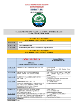Program (pdf) - Orman Fak&uuml;ltesi - S&uuml;leyman Demirel &Uuml;niversitesi