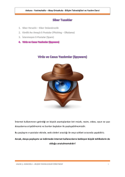 Siber Tuzaklar Vir&uuml;s ve Casus Yazılımlar (Spyware)