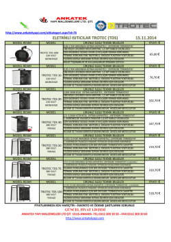 ELETRİKLİ ISITICILAR TROTEC (TDS) 15.11.2014