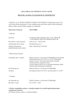 ara&ccedil; kiralama hizmeti alınacaktır bilecik &ccedil;alışma ve iş kurumu il