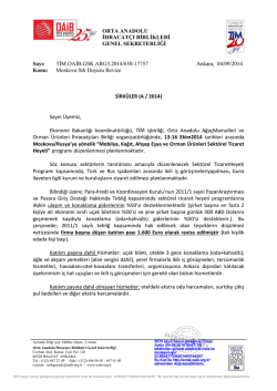 ORTA ANADOLU İHRACAT&Ccedil;I BİRLİKLERİ GENEL SEKRETERLİĞİ