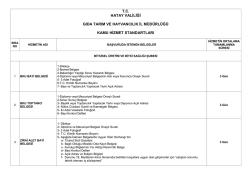 Kamu Hizmet Standartları - Hatay İl Gıda Tarım ve Hayvancılık