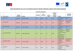 izmir &uuml;niversitesi 2014-2015 g&uuml;z d&ouml;nemi erasmus &ouml;ğrenci &ouml;ğrenim