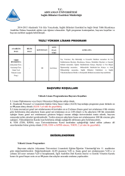 TC ADIYAMAN ÜNİVERSİTESİ Sağlık Bilimleri Enstitüsü Müdürlüğü