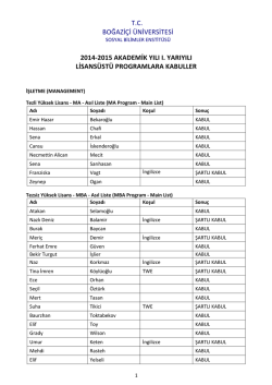 Management - Boğazi&ccedil;i &Uuml;niversitesi