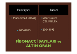 FİBONACCİ SAYILARI ve ALTIN ORAN
