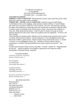 10-14 Kasım Etkinlikleri