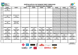 Doğtaş H&uuml;lya Cup Senior Tenis Turnuvası 31 Mart 2014 Ma&ccedil; Programı
