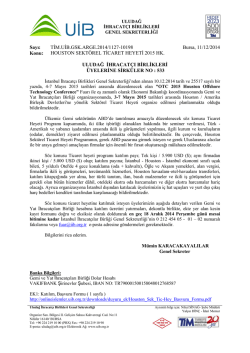 HOUSTON SEKT&Ouml;REL TİCARET HEYETİ 2015 HK.