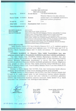 Karar No Mimarlar Odasmm imar plan notlarmm