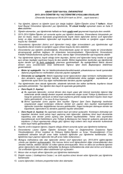 2013-2014 Yaz &Ouml;ğretimi Uygulama Esasları