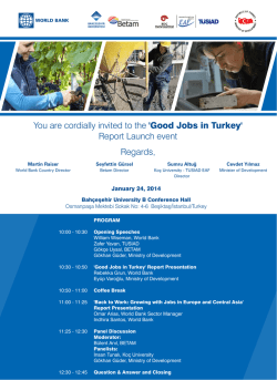 Good Jobs in Turkey, 24 Ocak 2014