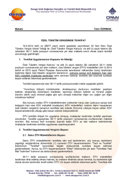 Makale Tahir &Ouml;ZIRMAK g &Ouml;ZEL T&Uuml;KETİM VERGİSİNDE TEVKİFAT