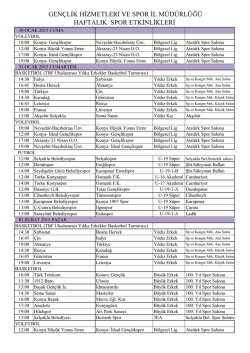 30 OCAK-06 ŞUBAT 2015 HAFTALIK B&Uuml;LTEN