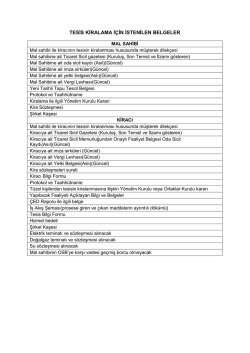 Kiralama İşlemleri - Başkent Organize Sanayi B&ouml;lgesi