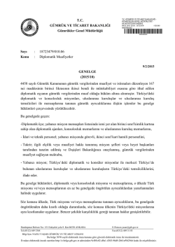 Diplomatik Muafiyetler - T.C. G&uuml;mr&uuml;k ve Ticaret Bakanlığı