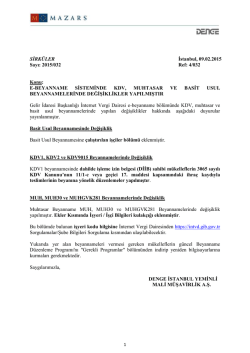 E-BEYANNAME SİSTEMİNDE KDV, MUHTASAR