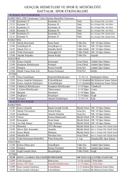 7-13 ŞUBAT 2015 HAFTALIK B&Uuml;LTEN