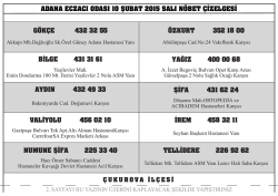 10.02.2015 Nöbet çizelgesini bastırmak için tıklayınız