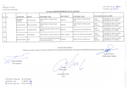 Atama listesine ulaşmak i&ccedil;in tıklayınız.