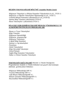 BİLİŞİM TEKNOLOJİLERİ B&Ouml;L&Uuml;M&Uuml; (Anadolu)