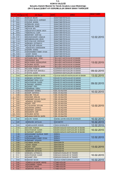 (09-13 Şubat) ŞUBAT AYI SORUMLULUK
