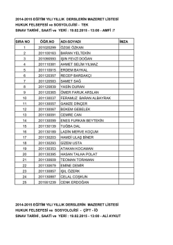 Hukuk Felsefesi ve Sosyolojisi (Tek &ndash; &Ccedil;ift &ndash; İ&Ouml;)